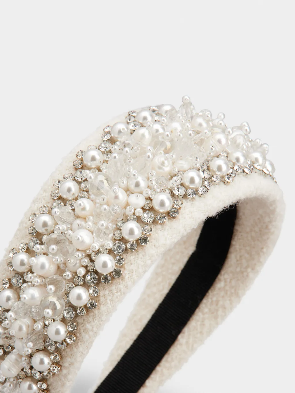 Pearl Embroidery Hairband In Wool