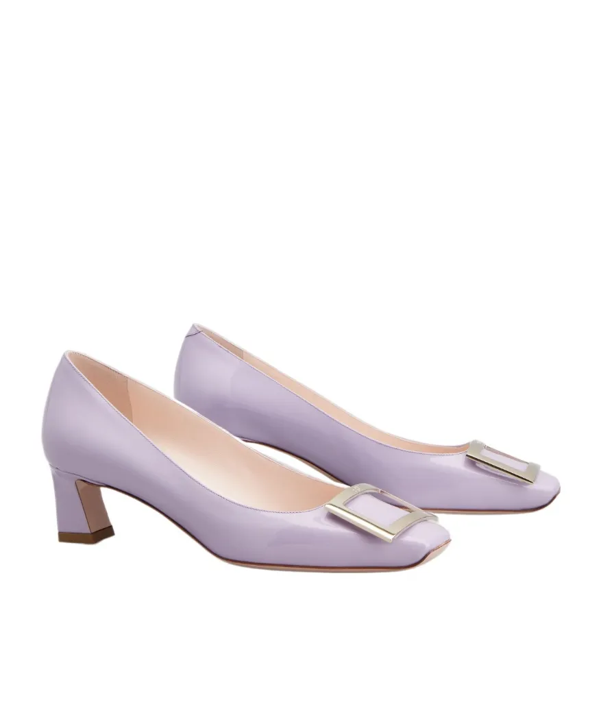 Trompette Metal Buckle Pumps In Patent Leather