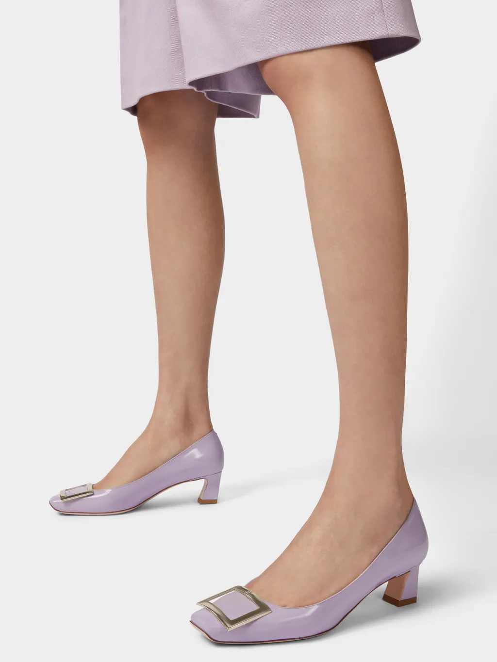 Trompette Metal Buckle Pumps In Patent Leather