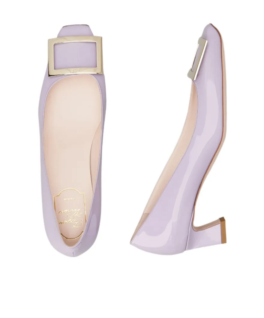 Trompette Metal Buckle Pumps In Patent Leather