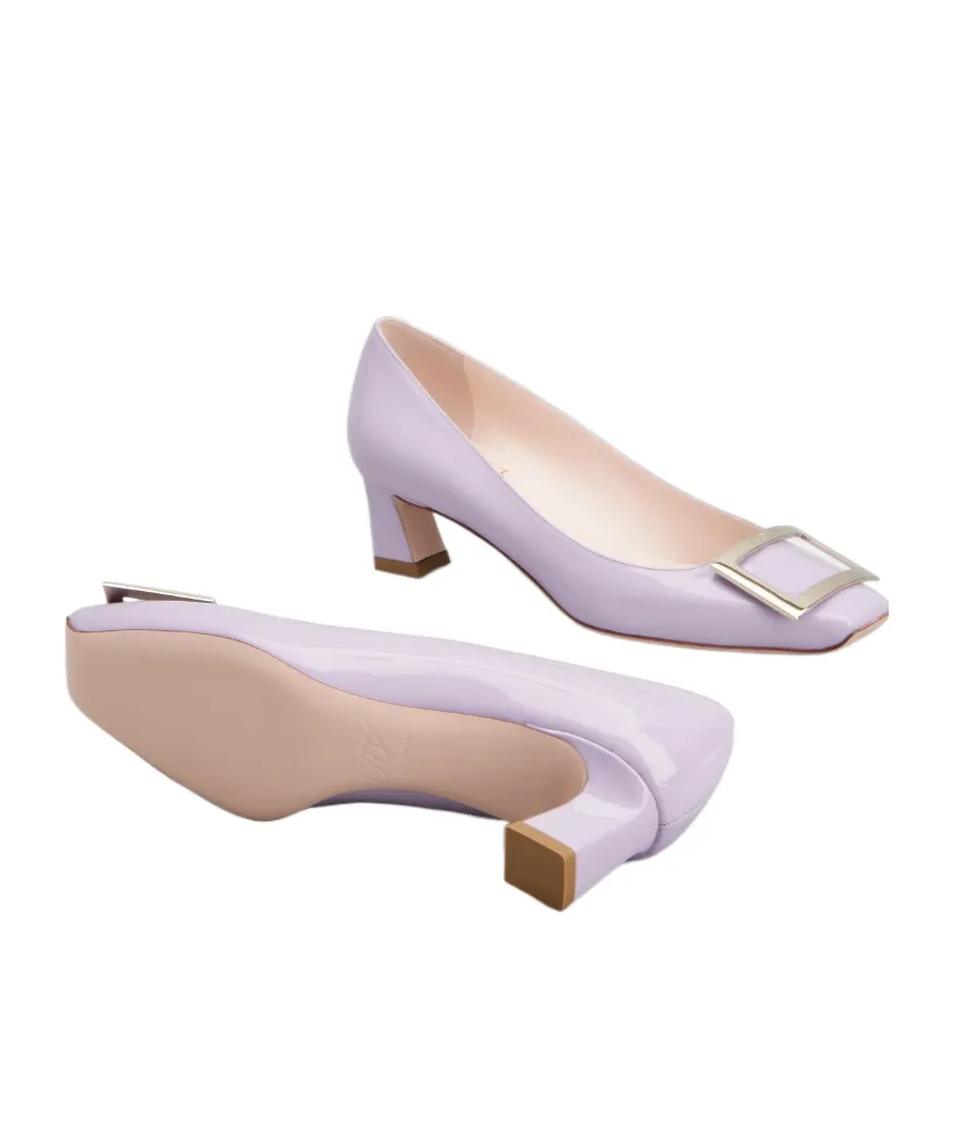 Trompette Metal Buckle Pumps In Patent Leather