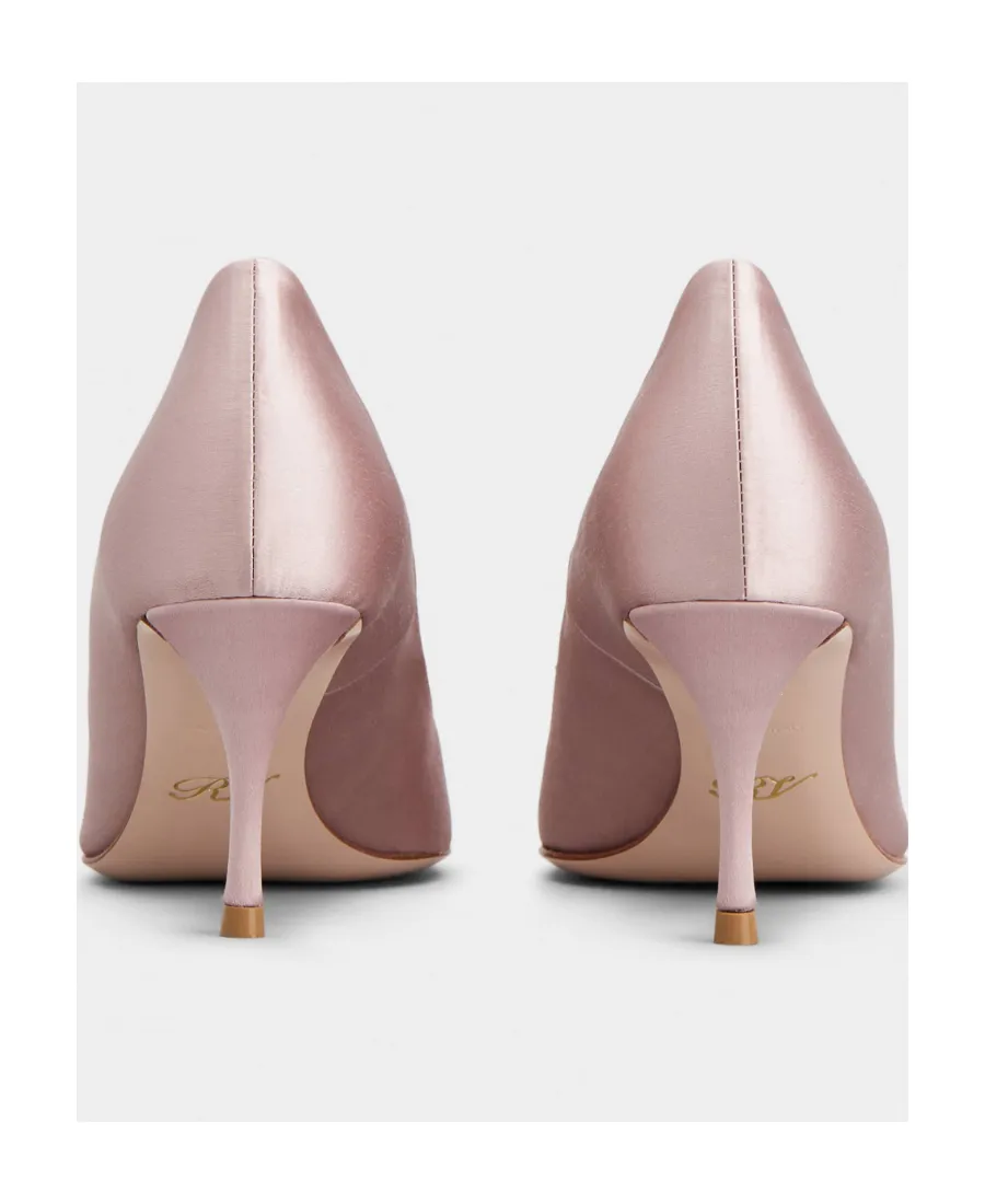 Flower Strass Buckle Pumps In Satin