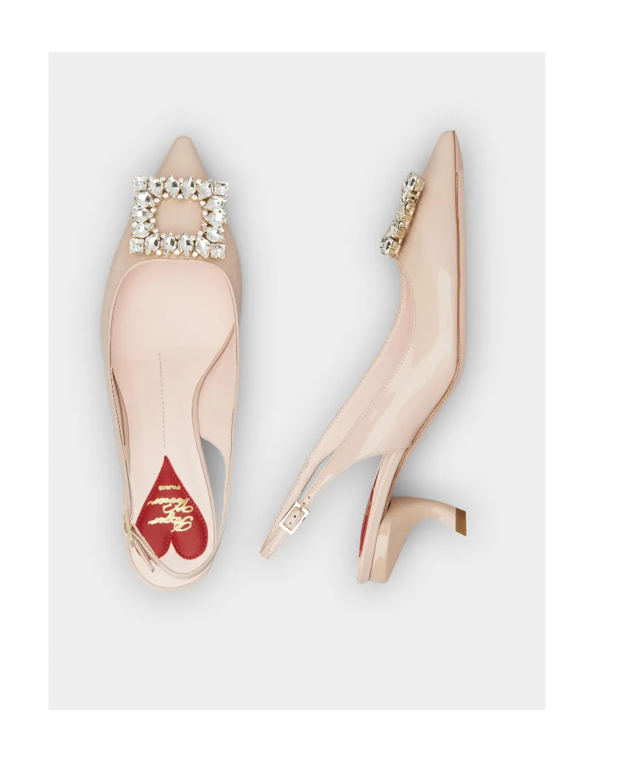 Virgule Buckle Slingback Pumps
