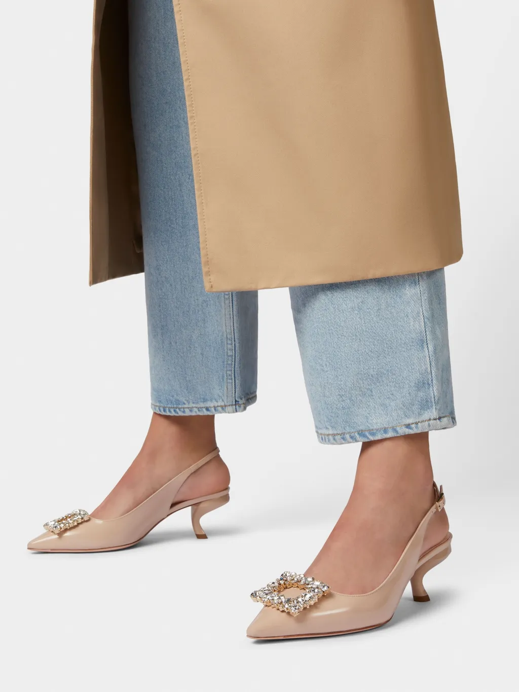 Virgule Buckle Slingback Pumps