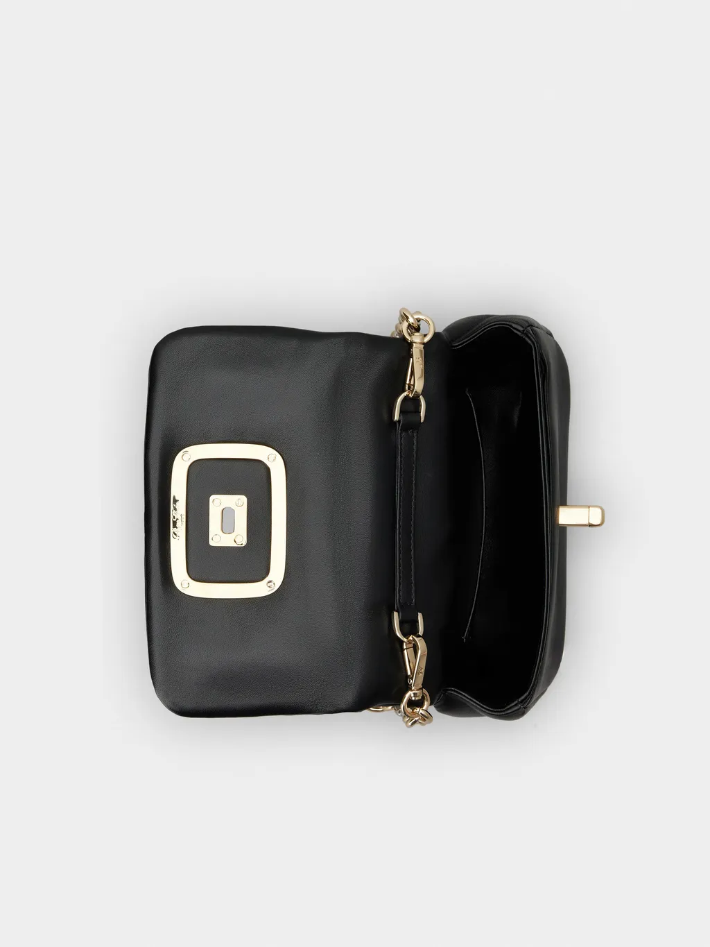 Logo Engraved Foldover Top Shoulder Bag