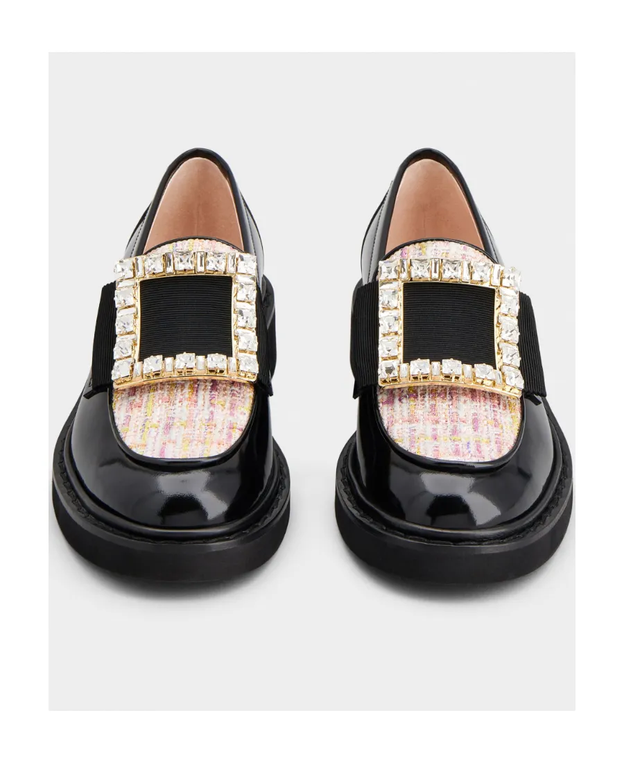 Viv' Rangers Strass Buckle Loafers In Patent Leather