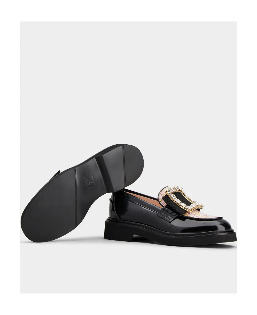 Viv' Rangers Strass Buckle Loafers In Patent Leather