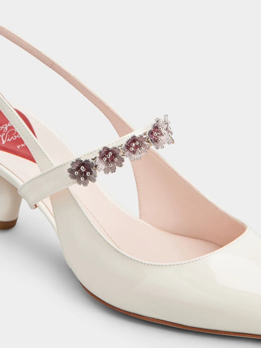 Virgule Flower Slingback Pumps