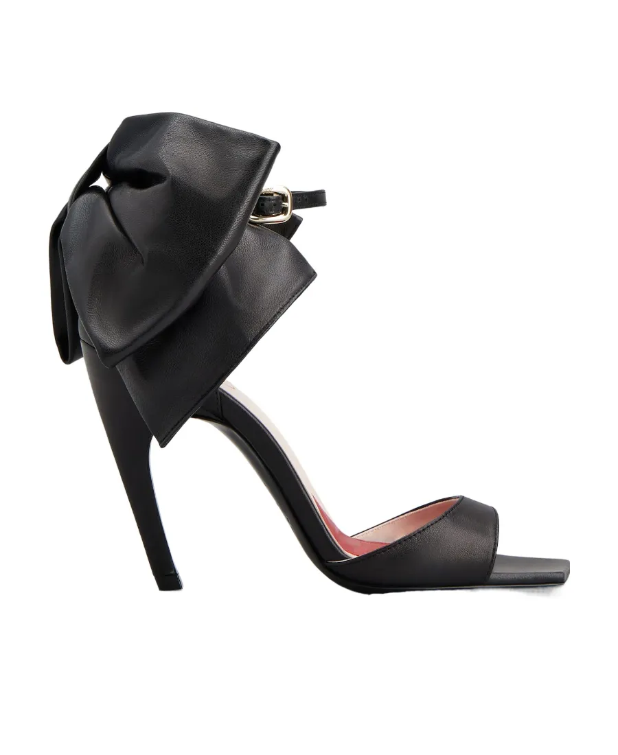 Viv' Choc Back Bow Sandals In Nappa Leather