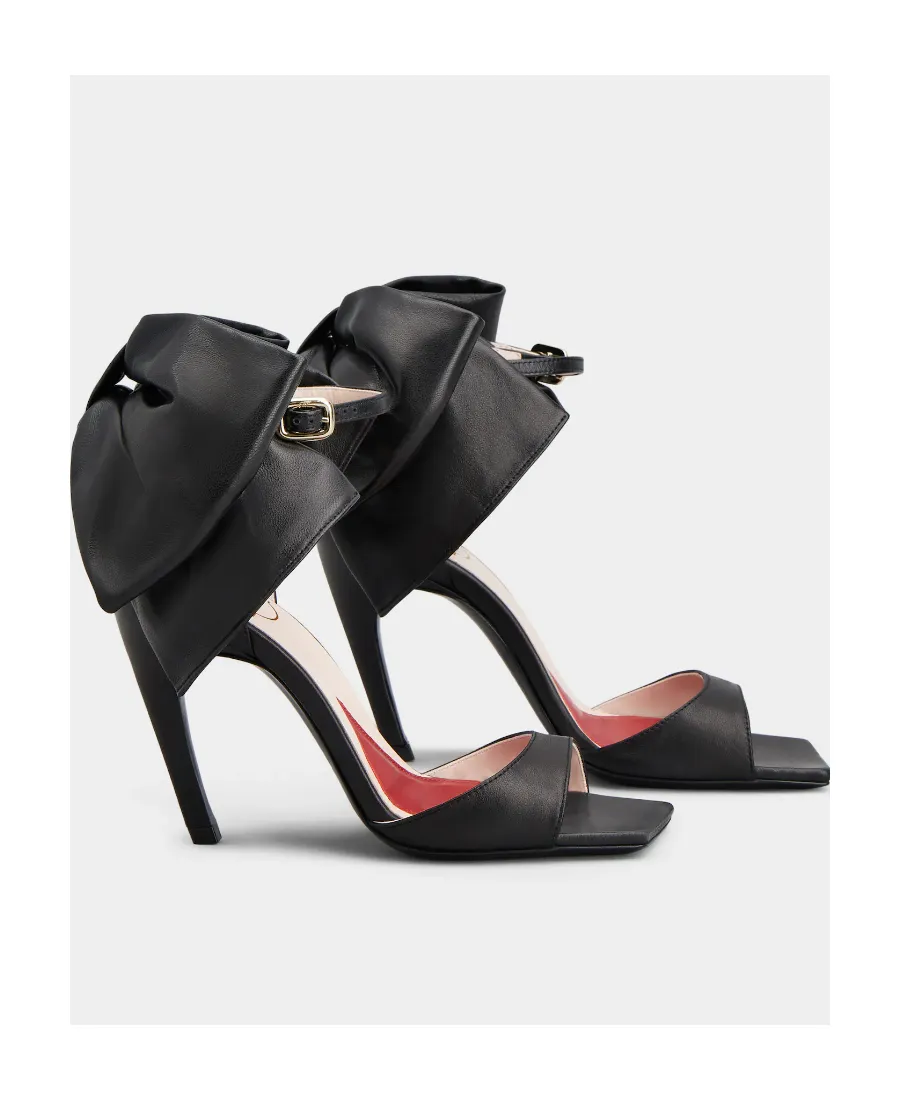 Viv' Choc Back Bow Sandals In Nappa Leather