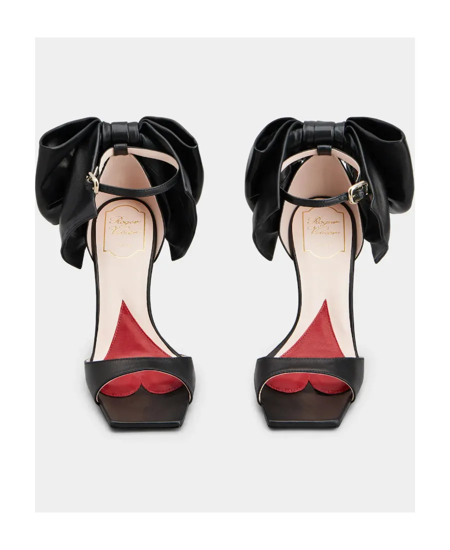 Viv' Choc Back Bow Sandals In Nappa Leather