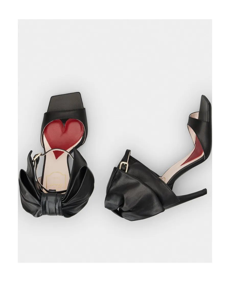 Viv' Choc Back Bow Sandals In Nappa Leather