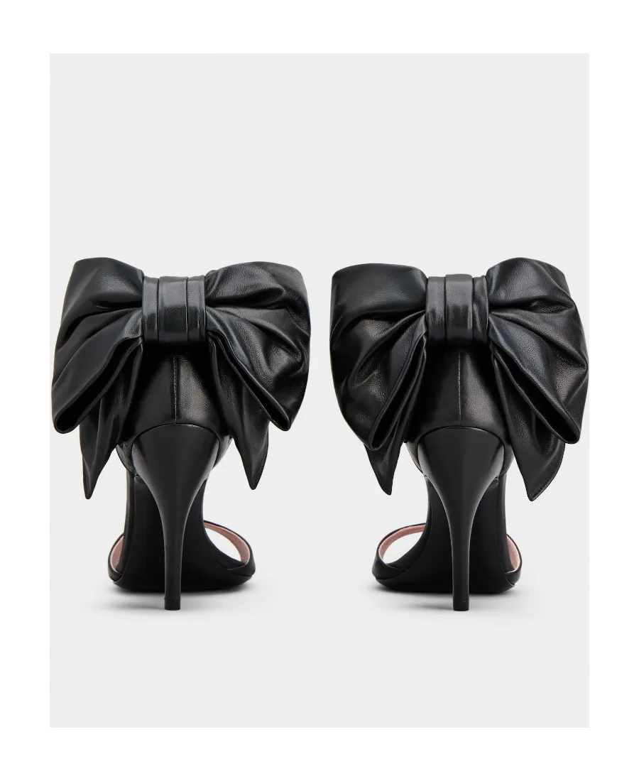 Viv' Choc Back Bow Sandals In Nappa Leather
