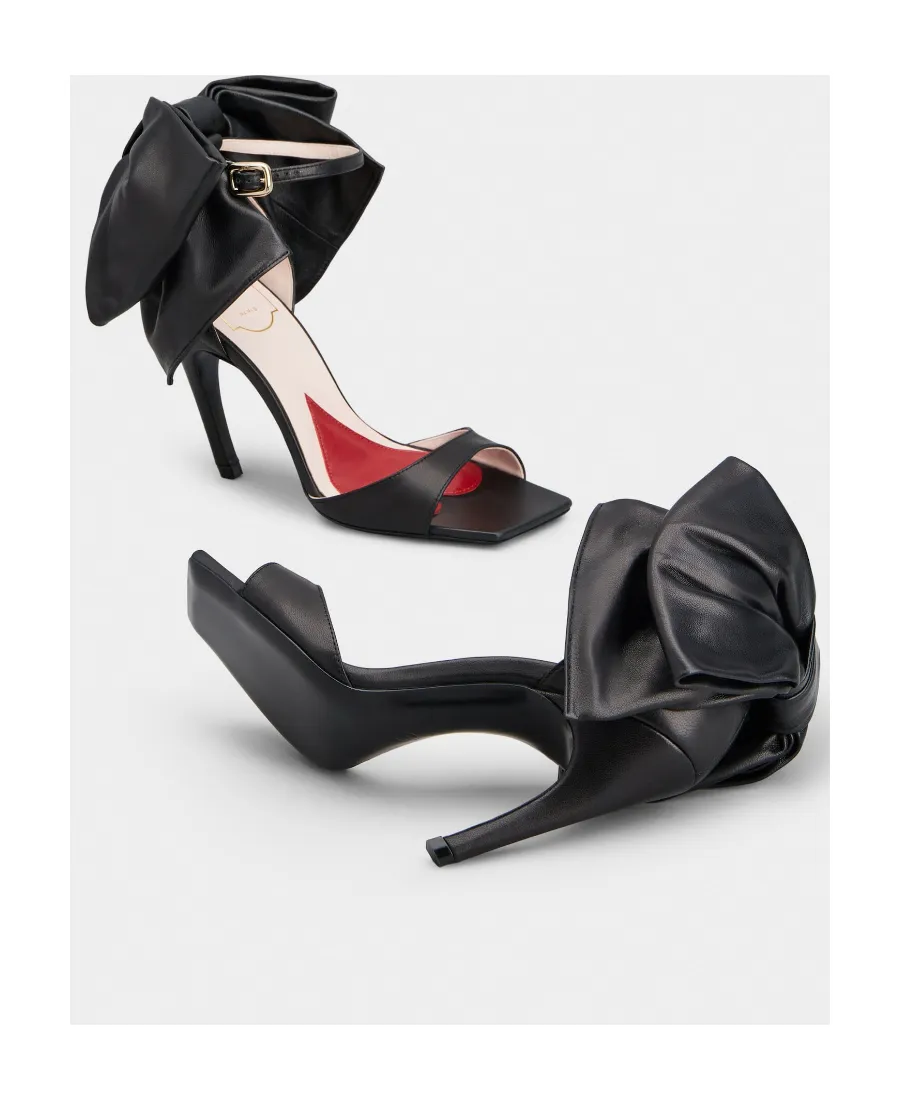 Viv' Choc Back Bow Sandals In Nappa Leather