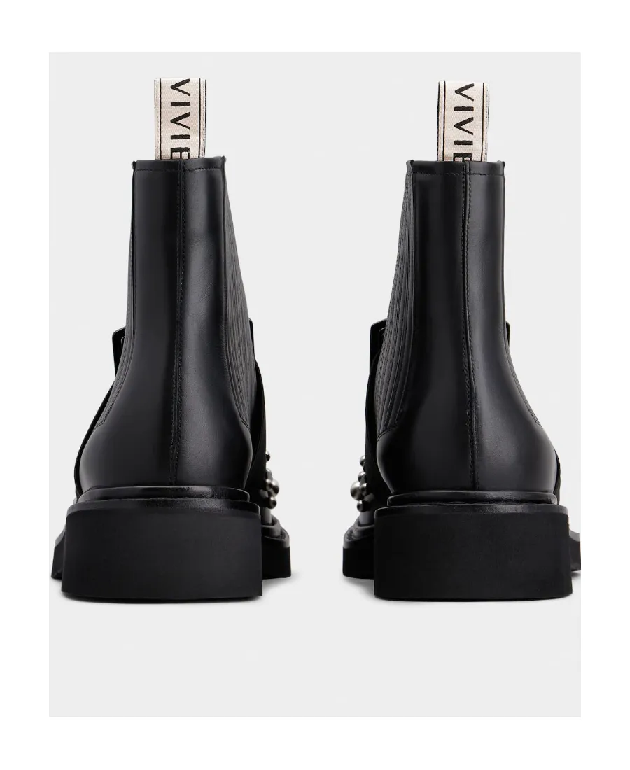 Viv' Rangers Studs Lacquered Buckle Chelsea Ankle Boots