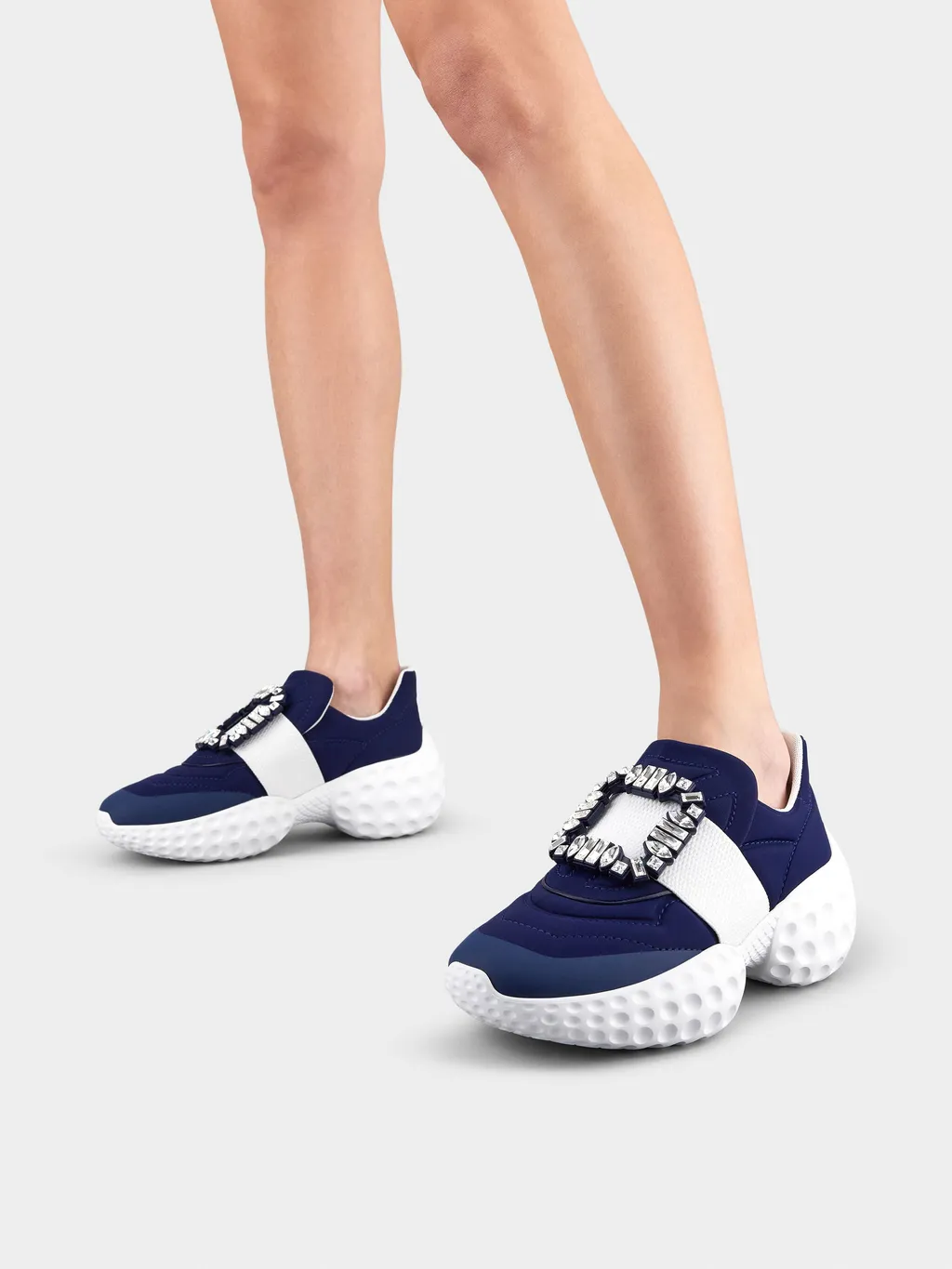 Viv' Run Light Strass Buckle Sneakers In Technical Fabric