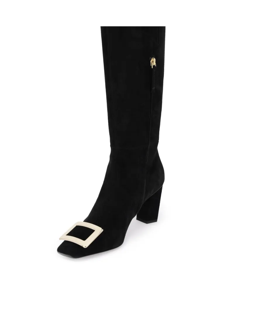 Buckle-Detailed Square-Toe Boots