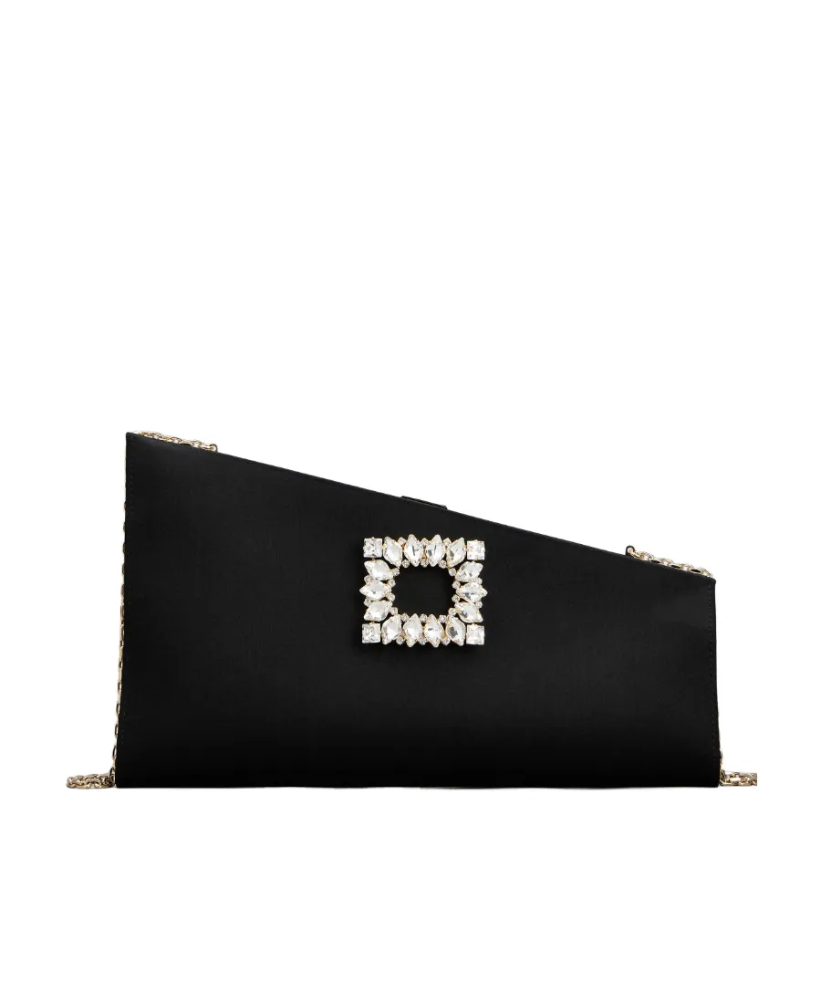 Twinkle Asymmetrical Buckle Embellished Clutch Bag