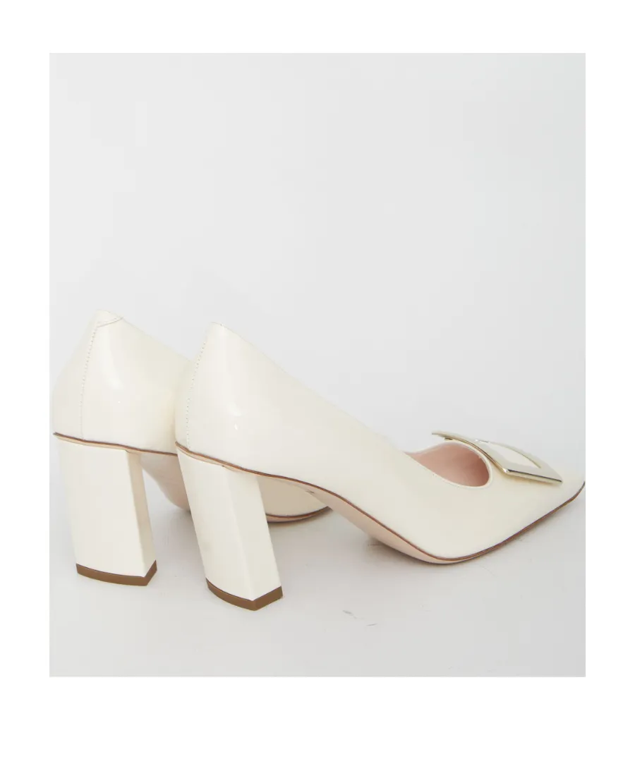 Logo Engraved Block Heel Pumps