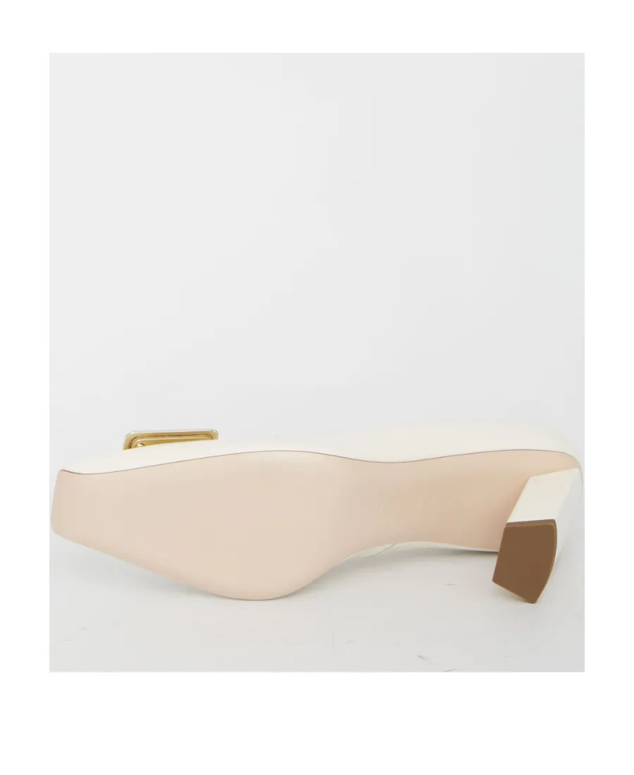 Logo Engraved Block Heel Pumps