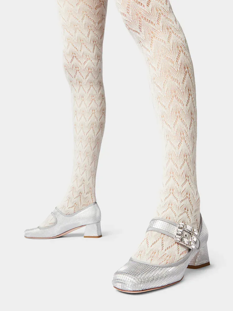 TrÉS Vivier Strass Buckle Babies Pumps In Fabric