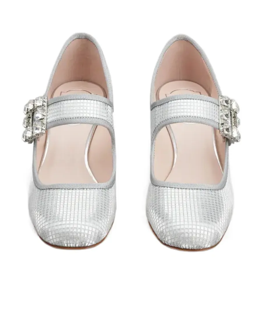 TrÉS Vivier Strass Buckle Babies Pumps In Fabric