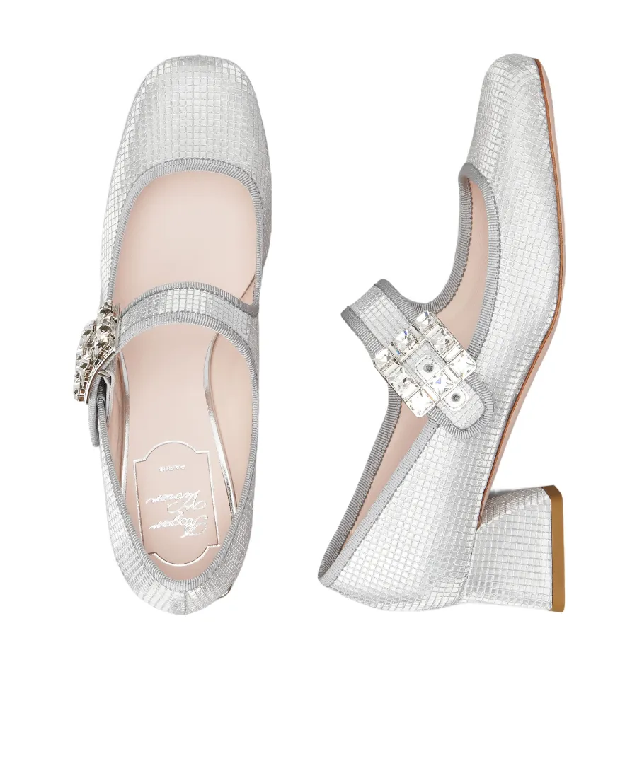 TrÉS Vivier Strass Buckle Babies Pumps In Fabric