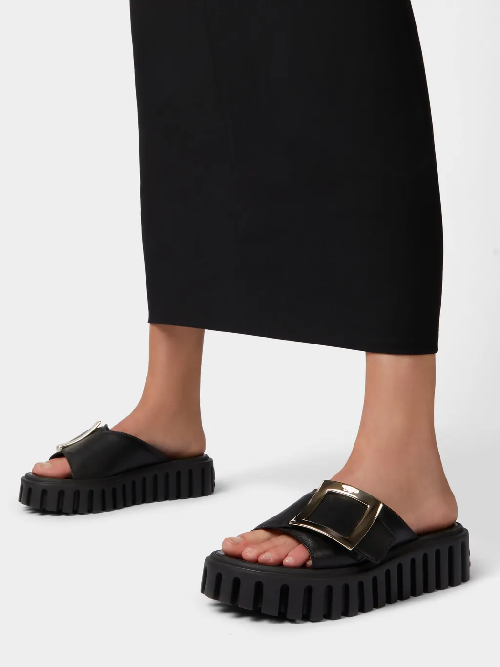 Viv' Go-Thick Metal Buckle Mules