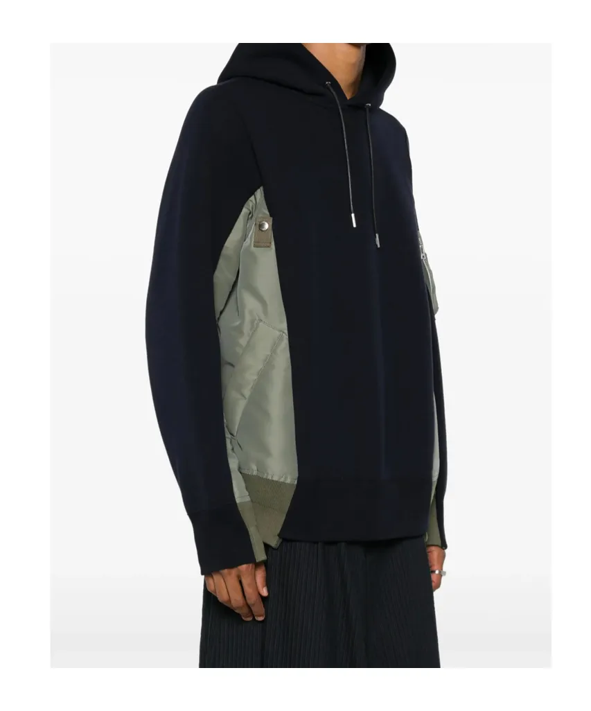 Panelled Drawstring Hoodie