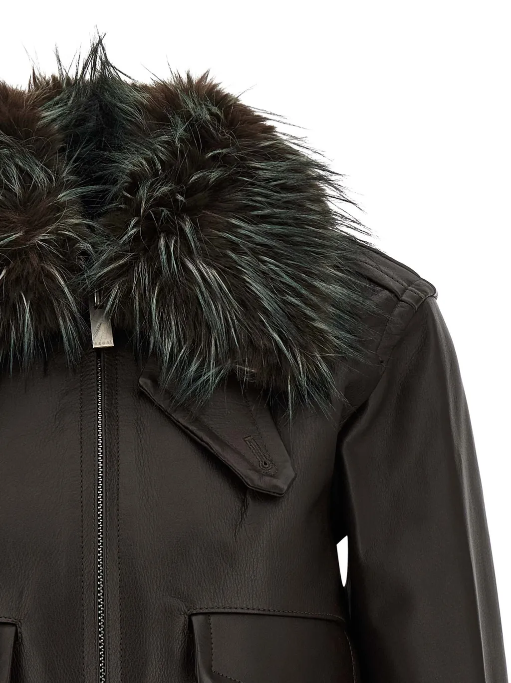 2 In 1 Zipped Leather Jacket