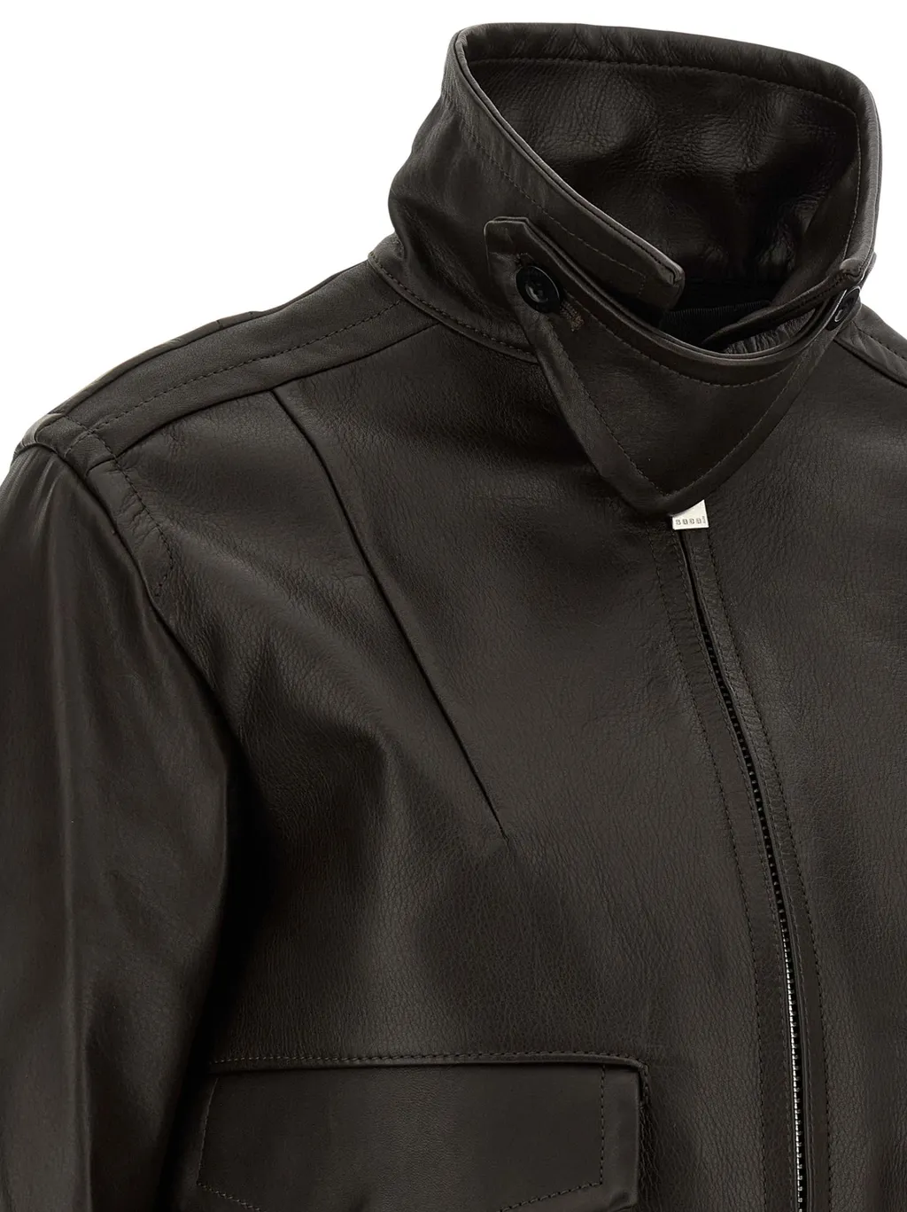 2 In 1 Zipped Leather Jacket