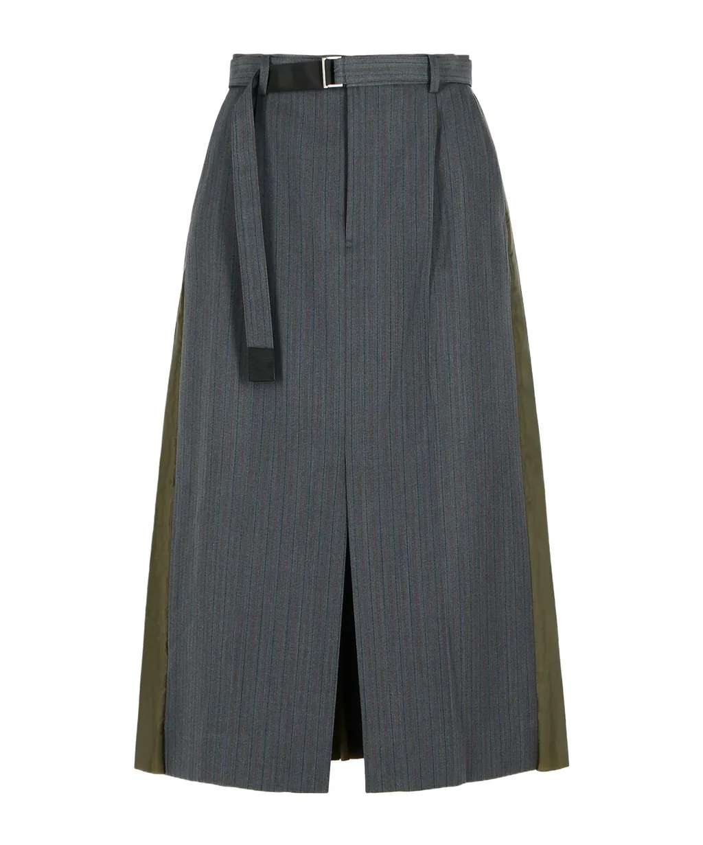 Striped Belted Skirt