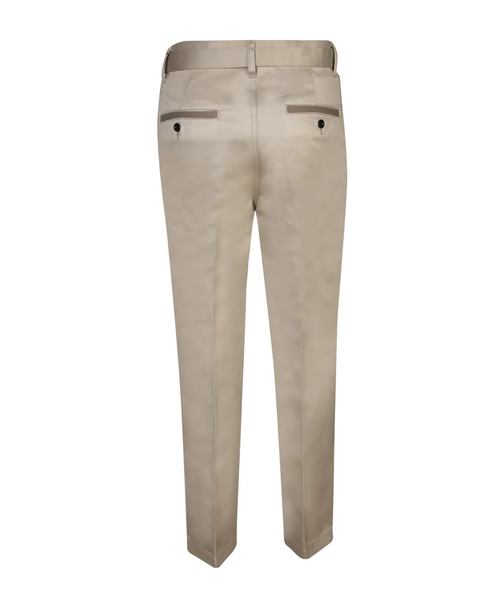 Belted Tailored Chino Trousers