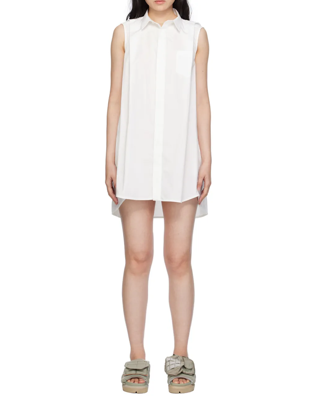Sleeveless Poplin Shirt Dress