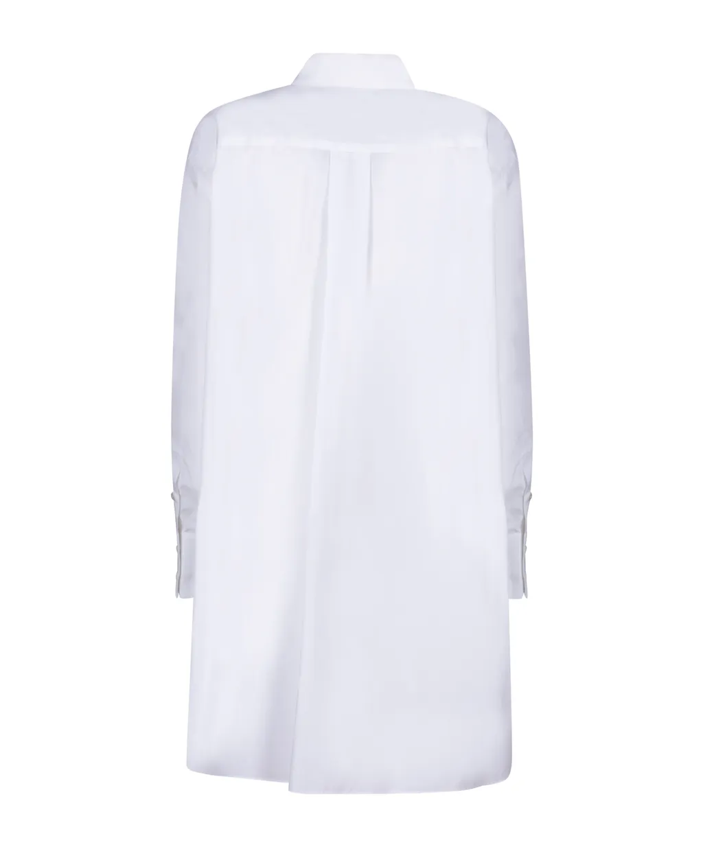 Logo-Embroidered Long Poplin Shirt