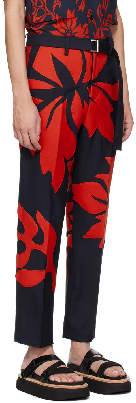 Floral Applique Casual Pants