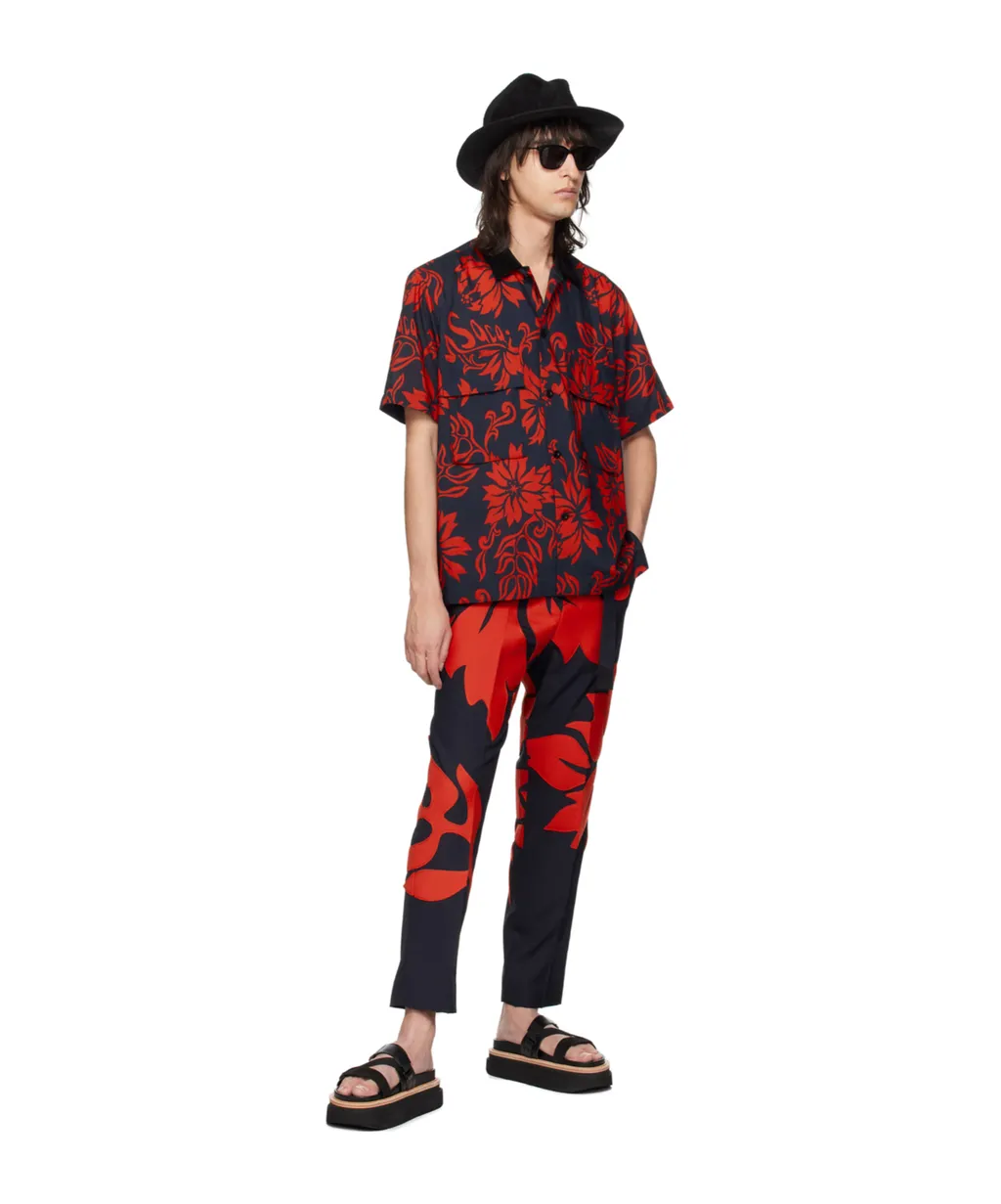 Floral Applique Casual Pants