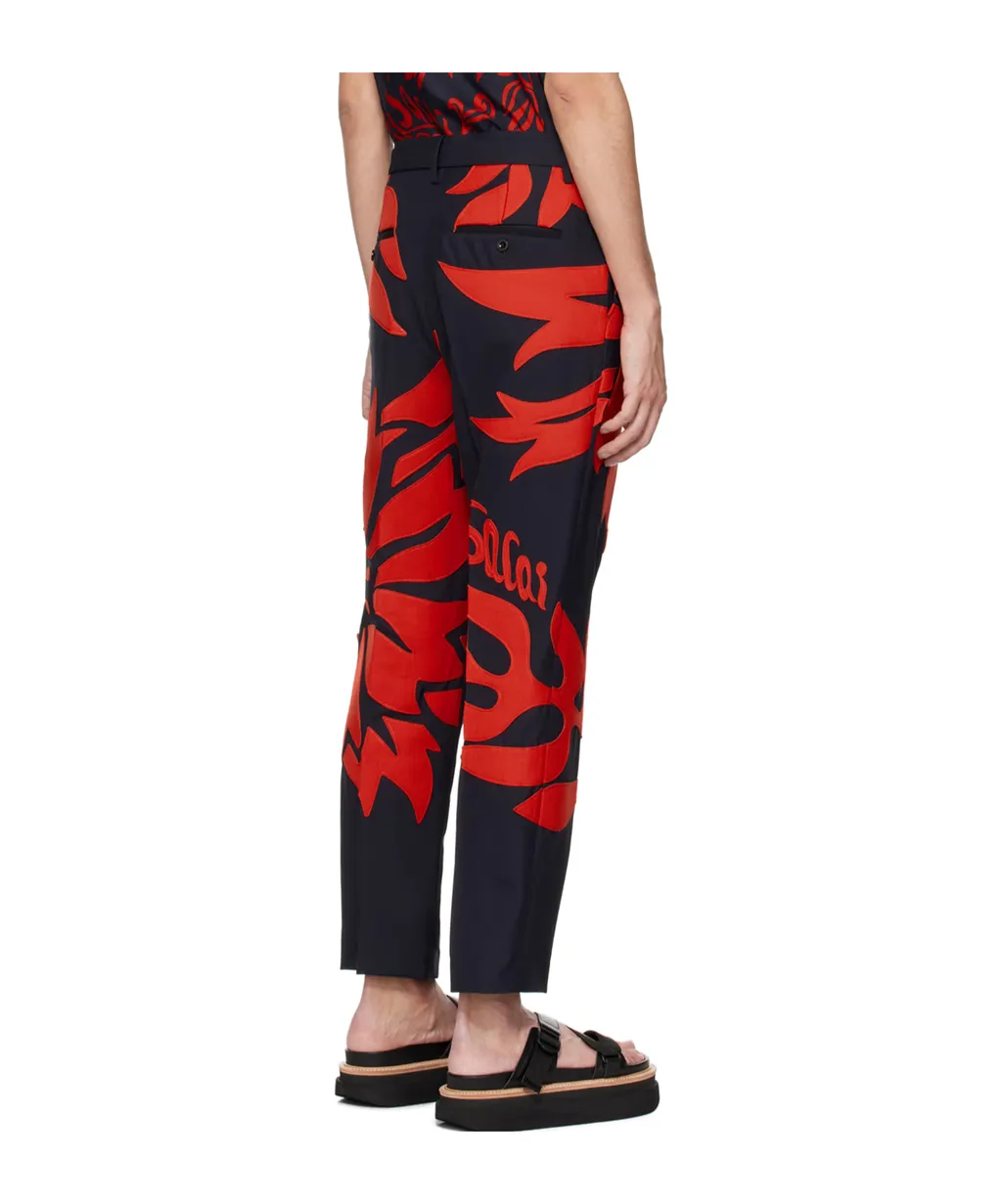 Floral Applique Casual Pants