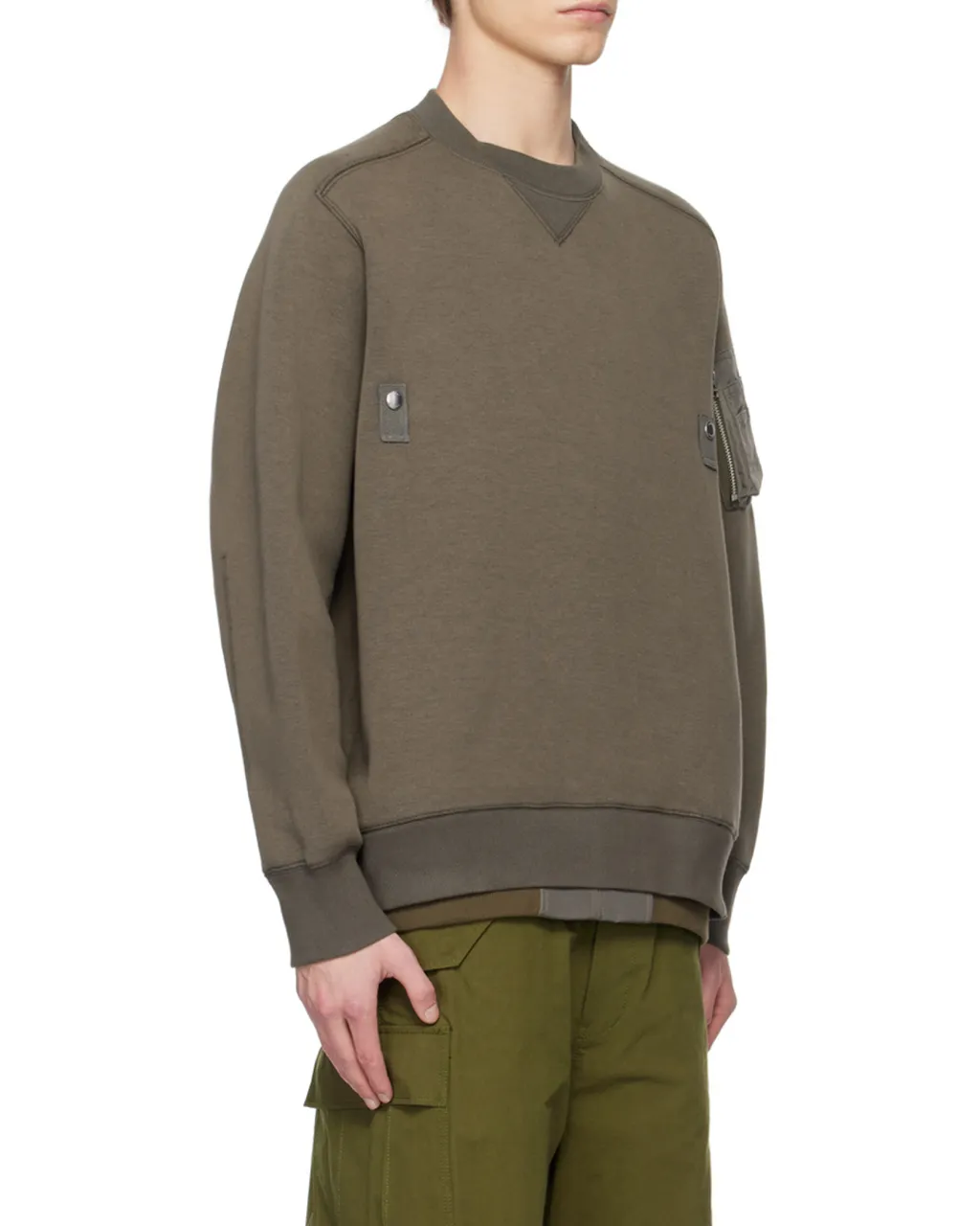 Long-Sleeved Twill Pullover