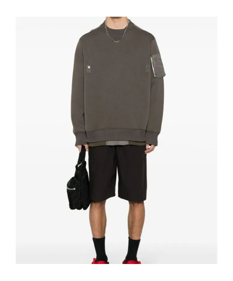 Long-Sleeved Twill Pullover
