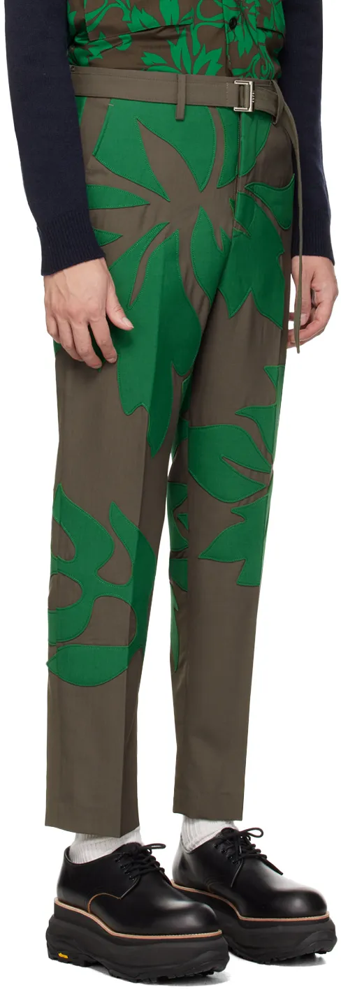 Floral Applique Casual Pants
