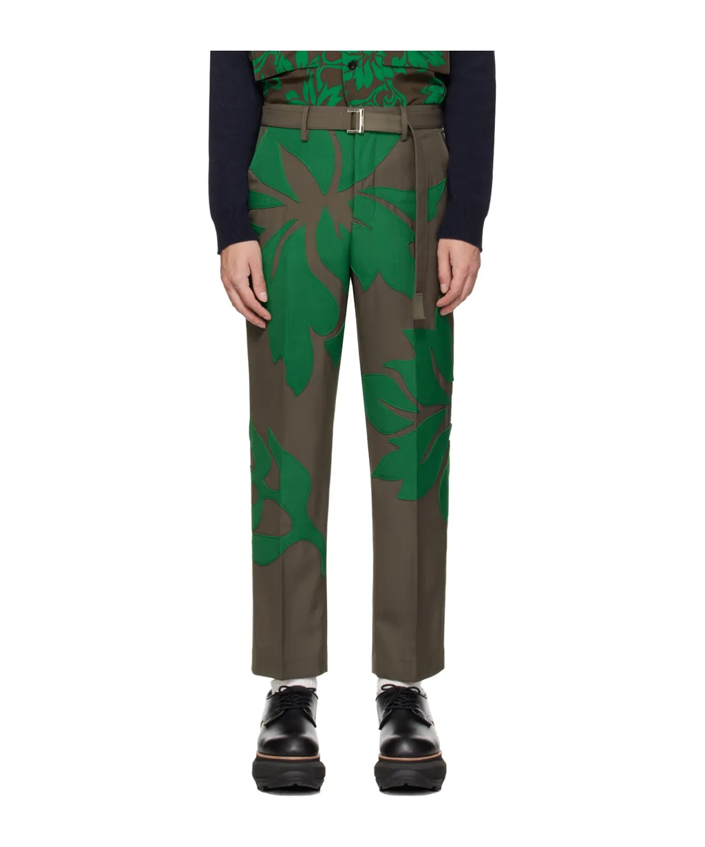 Floral Applique Casual Pants