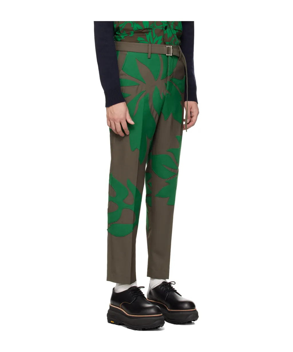 Floral Applique Casual Pants