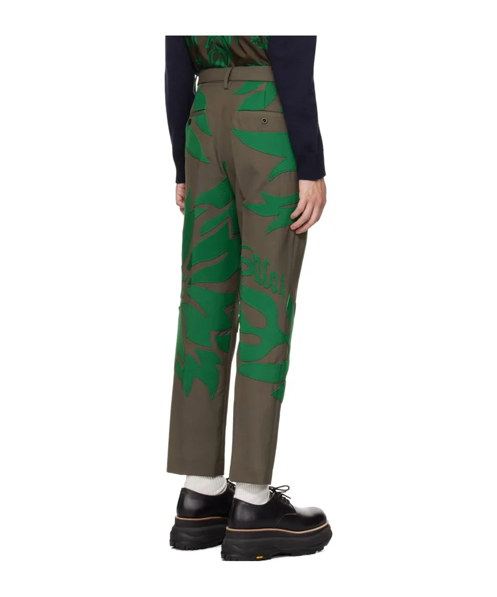Floral Applique Casual Pants