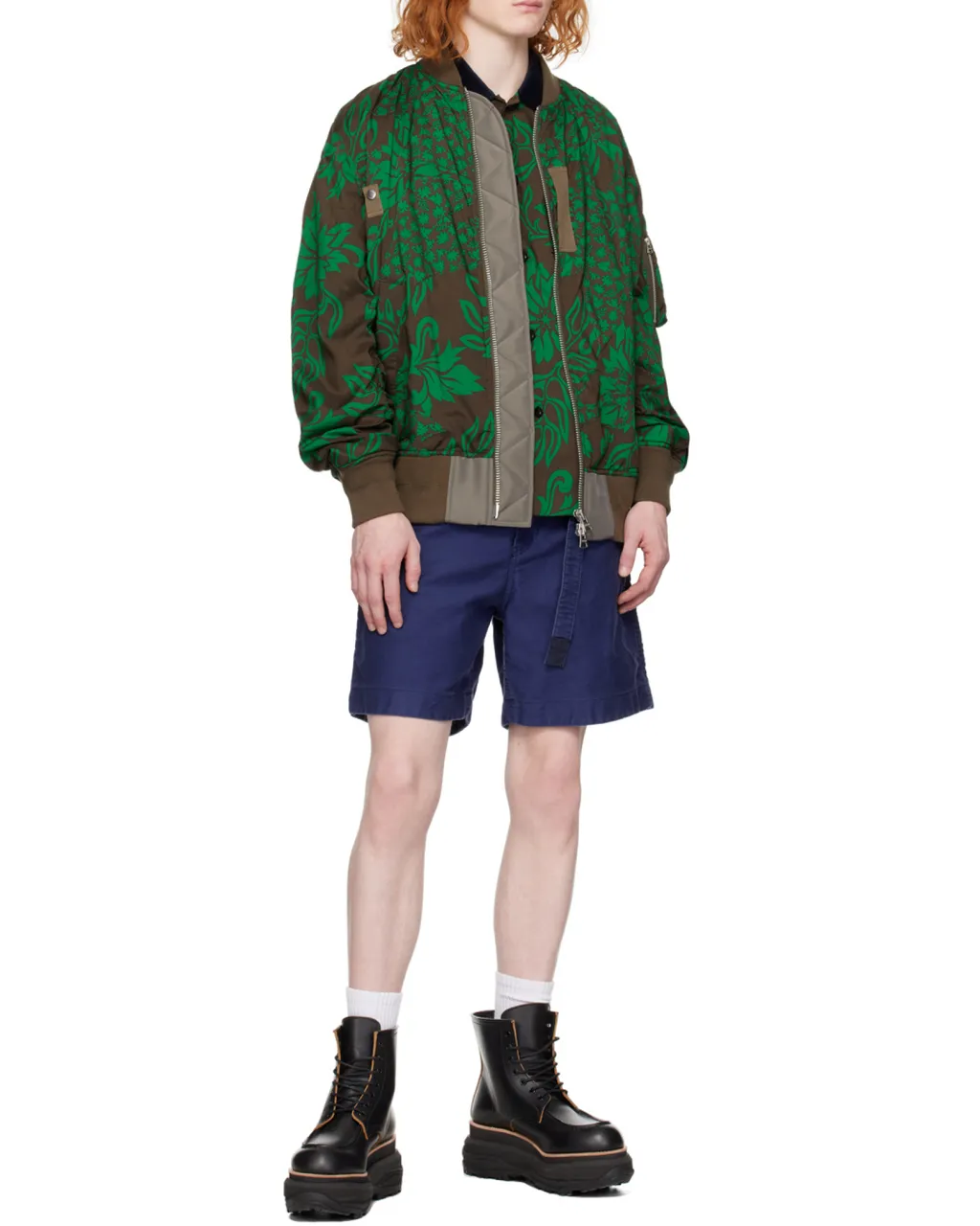 Floral Zipper Casual Jacket