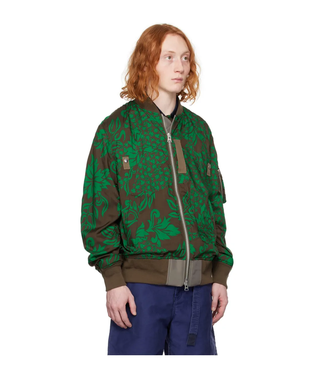 Floral Zipper Casual Jacket