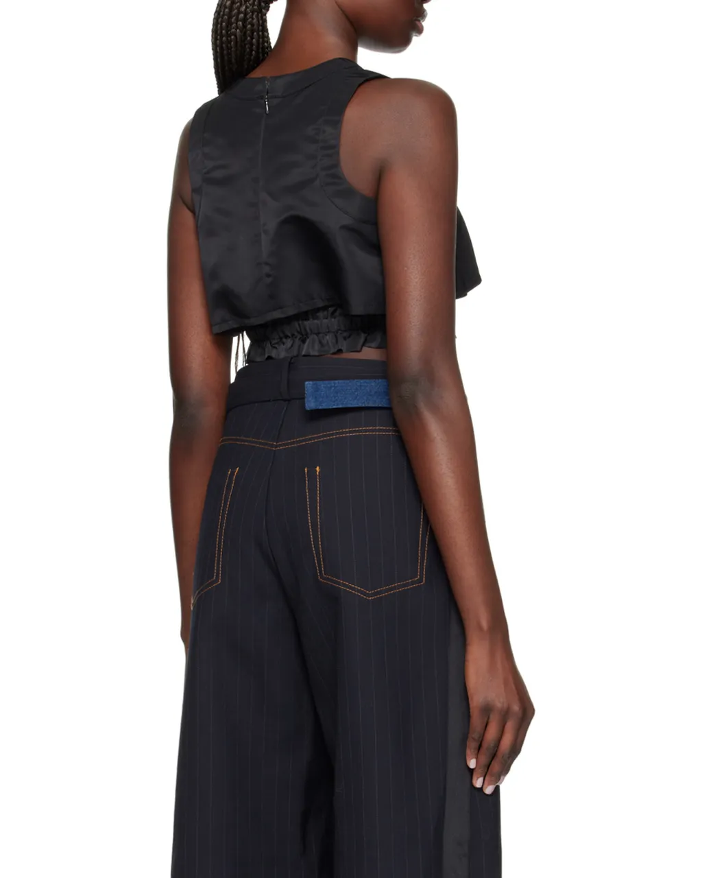 Sleeveless Zipped Cropped Top