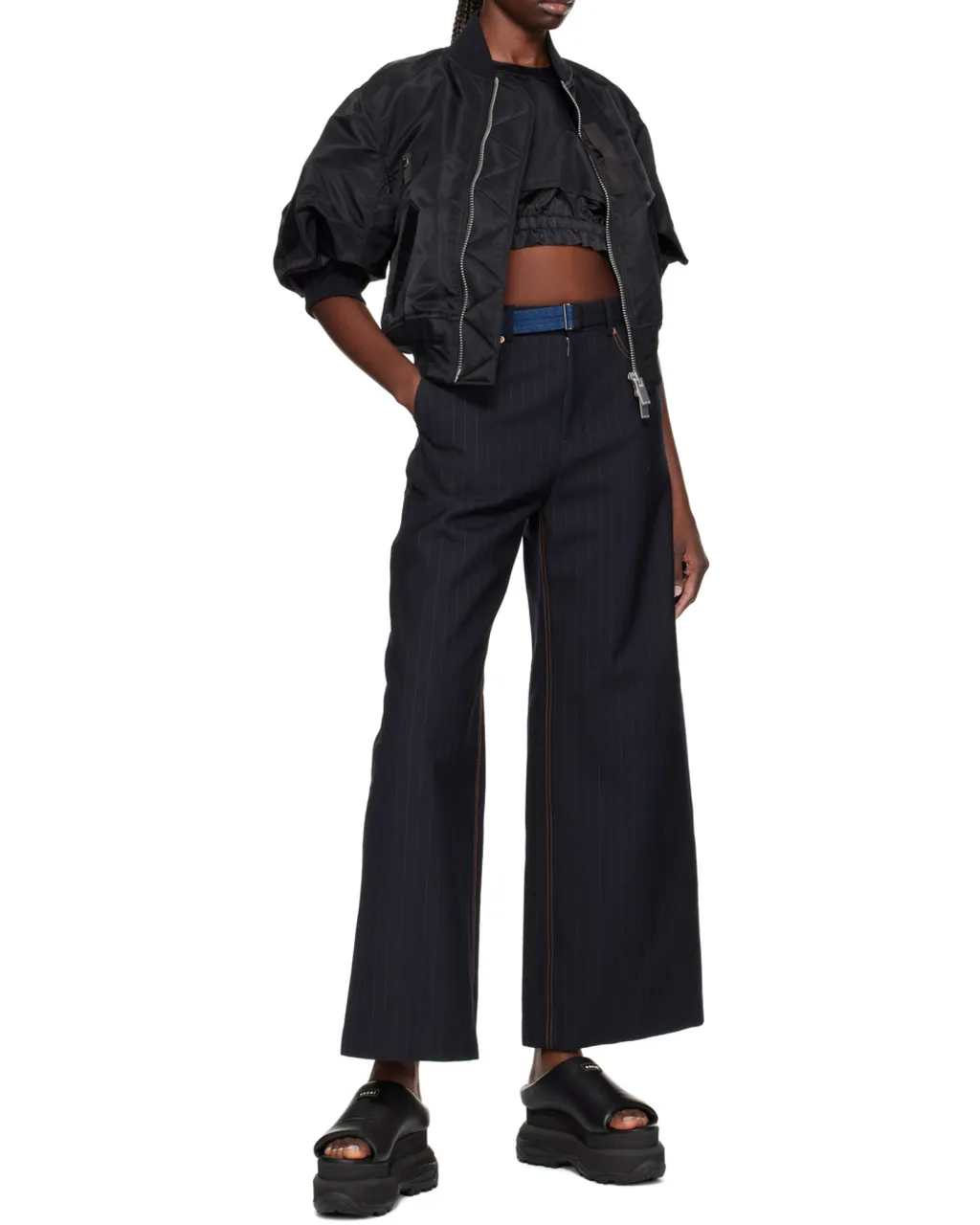Sleeveless Zipped Cropped Top