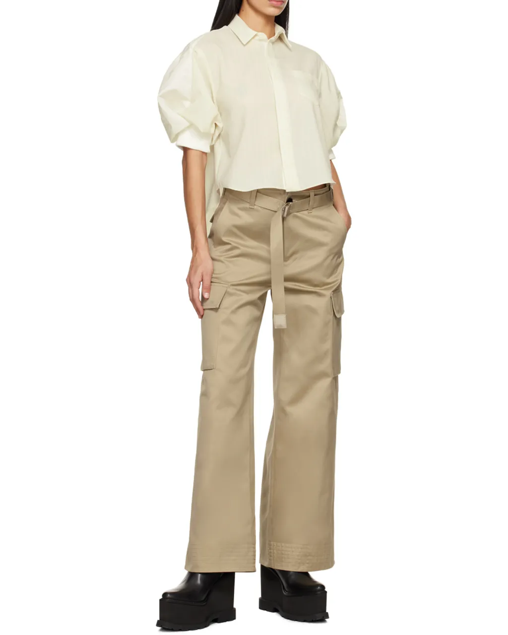 Wide Leg Belted Trousers