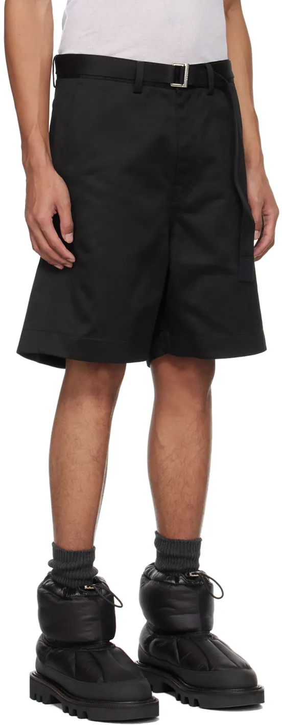 Wide-Leg Cotton Chino Shorts